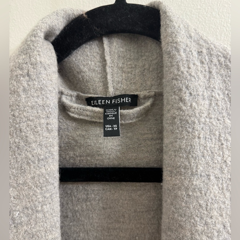 Eileen Fisher Light Gray Textured Cardigan